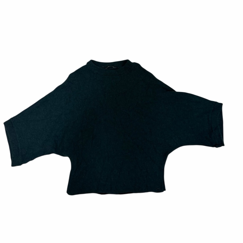 Elegant Wool Forest Green Women's Sweater Poncho - Picture 5 of 7